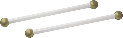 Solus SCA-335WH-2PK 15" Aluminum Cross Arm Ladder Rest for Outdoor Lamp Posts and Poles, Easy to Mount, Maintenance Free and Weather Resistant, White Bar with Gold Caps, Pack of 2