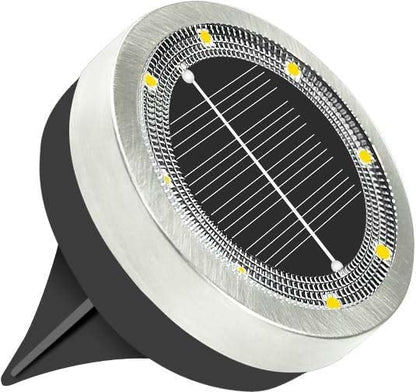 Solar Ground Lights Outdoor, 1 Pack Solar Lights Outdoor Waterproof, Mini Flat Solar-Powered Garden Light, Landscape Lighting for Garden Yard Lawn Pathway Walkway Driveway Backyard Decor, Cold White