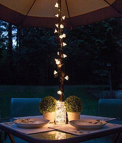 2-Pack Outdoor String Lights, Warm White Waterproof LED