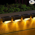20-Pack Solar Wall Step Lights, Warm White Waterproof