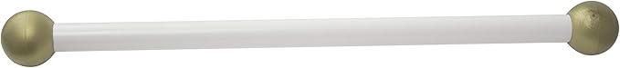 Solus SCA-335WH 15" Aluminum Cross Arm Ladder Rest for Outdoor Lamp Posts and Poles, Easy to Mount, Maintenance Free and Weather Resistant, White Bar with Gold Caps