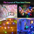 4-Pack 60 LED Christmas Twinkle Lights, 20ft Waterproof for Porch
