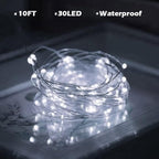 16-Pack 30 LED Christmas Twinkle Lights, 10ft Waterproof for Porch
