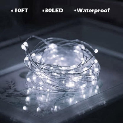 16-Pack 30 LED Christmas Twinkle Lights, 10ft Waterproof for Porch