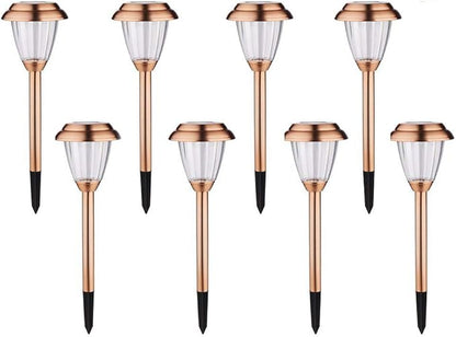 Solar Lights Outdoor - 8 Pack Copper Garden Walkway Lights Solar Powered Waterproof for Garden, Lawn, Yard, Pathway