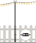 Metal String Light Poles, 10ft Patio Light Stands