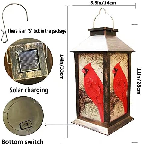 Cardinal Solar Yard Lanterns, Classic Waterproof LED