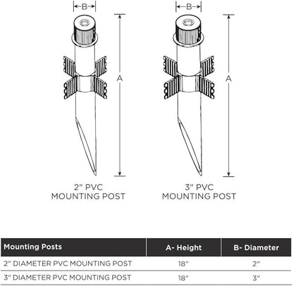 Nuvo SF76/640 Mounting Post, 2 inch PVC, Bronze/Dark