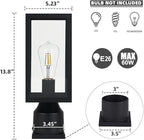 Outdoor Post Lighting Fixture, Black Weatherproof Post Light