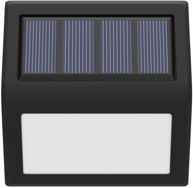 Solar Fence Lights, Waterproof Solar Outdoor Lights for Stairs Decks Steps Fences Patio Yard, LED Wall Sconce (Cool White/2 Pack)