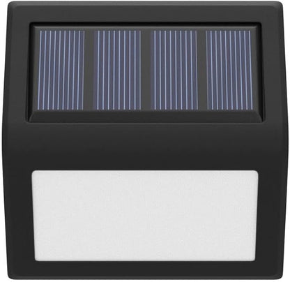 Solar Fence Lights, Waterproof Solar Outdoor Lights for Stairs Decks Steps Fences Patio Yard, LED Wall Sconce (Cool White/2 Pack)
