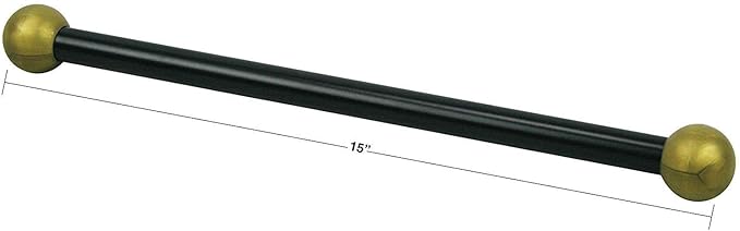 Solus SCA-335-4PK 15" Aluminum Cross Arm Ladder for Outdoor Lamp Posts and Poles, Easy to Mount, Maintenance Free and Weather Resistant, Black Bar with Gold Caps, Pack of 4
