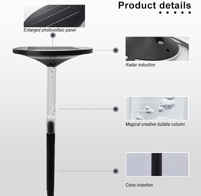 S NMT LED Garden Solar Pathway Lights，Outdoor Motion Sensor Landscape Lights for Garden Lighting, IP65 Waterproof Solar Spotlight for Yard