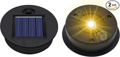 ZNYCYE 2 Pack Solar Light Replacement Top(Top Size 2.76inch, Bottom Size 2.36 inch) Waterproof Solar Lanterns Replacement top for Outdoor DIY Hanging Lanterns(Warm White)