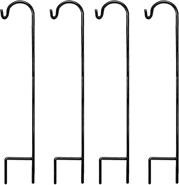 4-Pack 35" Shepherd's Hooks, Heavy-Duty Garden Stakes