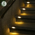 24-Pack Solar Stair Step Lights, Warm White Waterproof