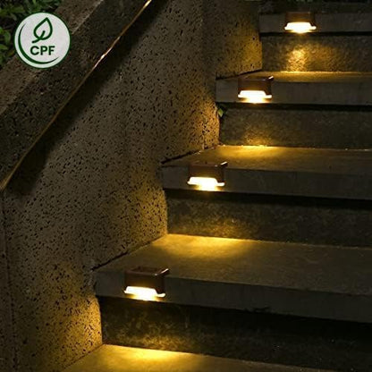 SOLPEX Solar Deck Lights Outdoor, Waterproof Led Lights for Outdoor Stairs, Step, Fence, Yard, Patio, and Pathway(24 Pack Warm White)
