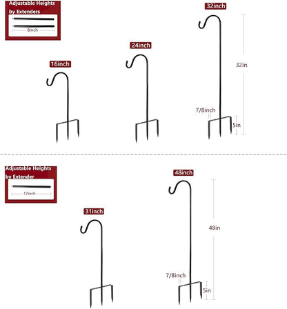 Heavy-Duty Shepherd's Hooks, 32" Garden