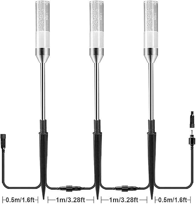 3 Pack Extension Lamps Landscape Path Lights, Without Transformer, IP65 Waterproof Garden Lights for Yard, Pathway, Walkway (Cool White)