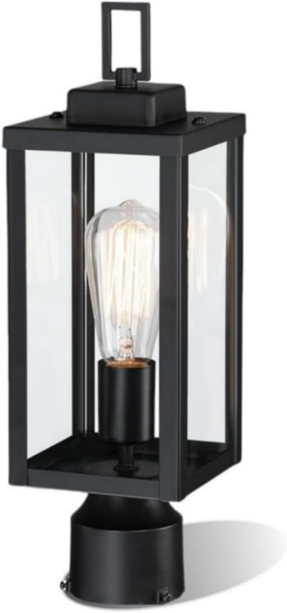 WISBEAM Outdoor Post Light, Pole Lantern, E26 Base 60W Max, Metal Housing Plus Glass, ETL Qualified, Bulbs not Included