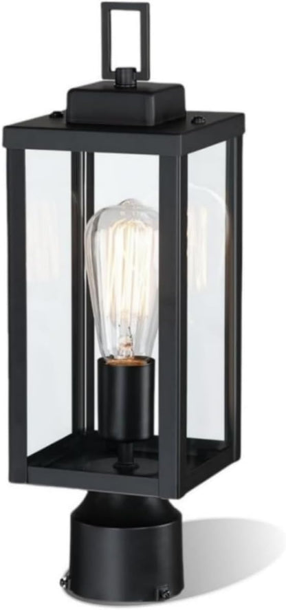 WISBEAM Outdoor Post Light, Pole Lantern, E26 Base 60W Max, Metal Housing Plus Glass, ETL Qualified, Bulbs not Included