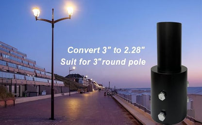 6pcs Slip Fitter Light Pole Adapter - for 3 inch Round Pole, 2 3/8 inch Round Tenon Adapter for Led Parking Lot Lights Shoebox Street Post Light Metal Outdoor Mount Bracket