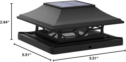 VOLISUN Solar Post Cap Lights: 12 - Pack Outdoor Deck Post Cap Lights Black for Dock Fence Waterproof 2 Color Modes,4x4/6x6 Wooden/Vinyl Posts