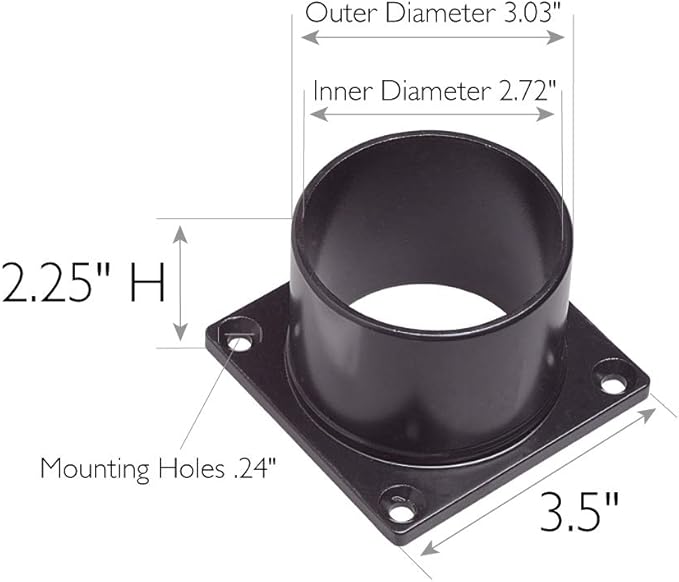 Design House 588004 Outdoor Pier Mount Base for Post Lights Only, Fits 3-Inch Diameter Light Posts, Weather-Resistant Aluminum for Porch, Deck & Patio