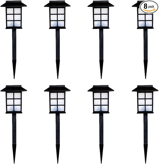 Solar Garden Path Lights 8-Pack, Waterproof