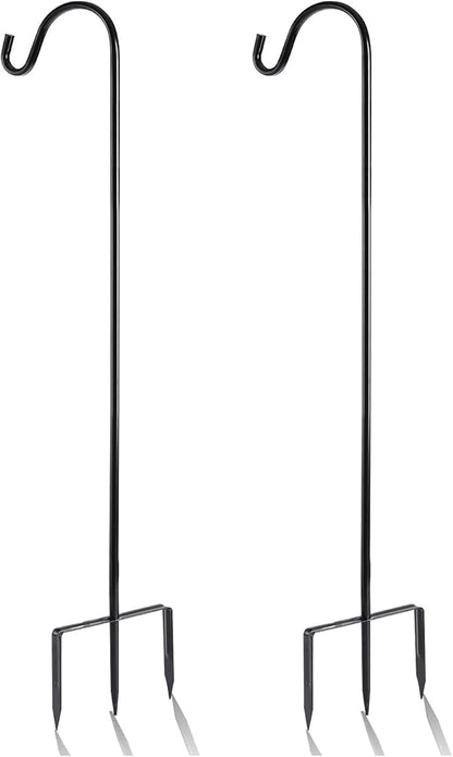2-Pack 48" Garden Shepherd Hooks, Iron Plant Hangers