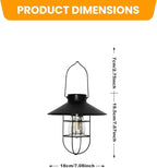 2-Pack Rustic Backyard Solar Lanterns for Outdoor, Waterproof LED