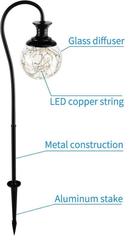 Low Voltage Globe Garden Lights, Landscape Lighting Low Volt Glass Pathway Lights, Decroative LED Path Lighting for Path, Patio, Yard, Walkway, 12-24V AC/DC, Corded, Waterproof, 2.5W 136LM