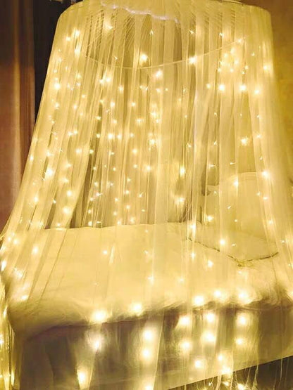 2 Pack Fairy Lights, 250 LEDs Waterfall String Lights, Battery Operated Twinkle Light with Remote, Branch Watering Can Firefly Lights for Garden Outdoor Christmas Tree Decor