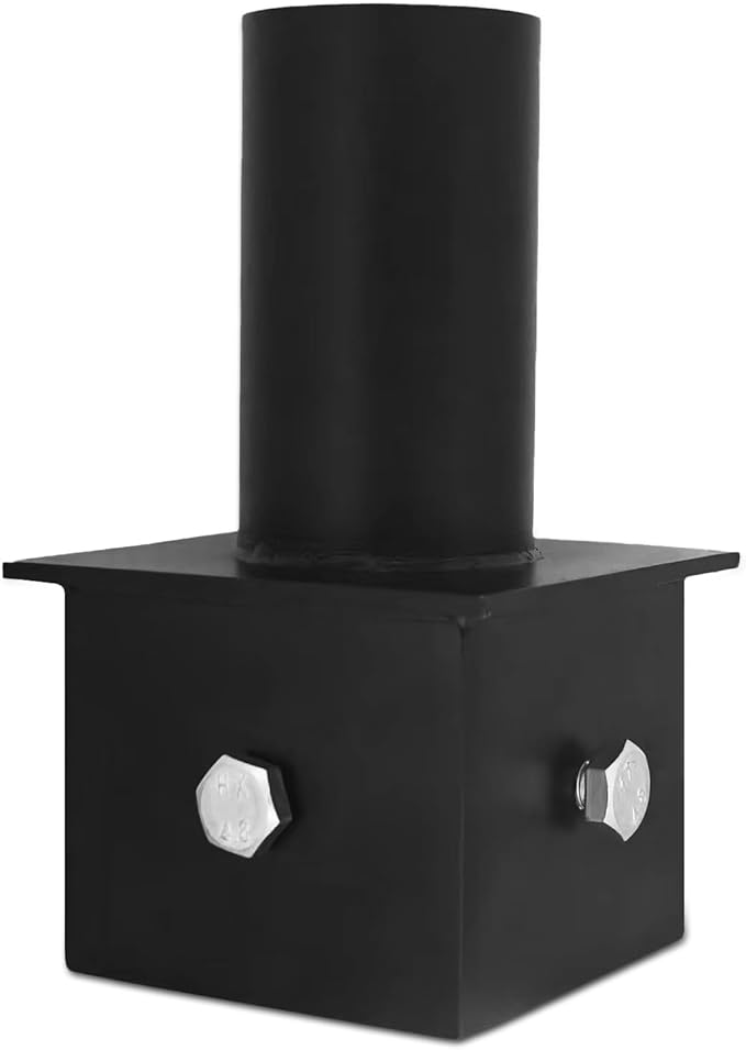Tenon Adapter for 3" Square Pole,Metal 3.5" Square Slip Fitter with 2 3/8 Round Adaptor - Ideal for Parking Lot Lights, Street Lights Outdoor Mounting Brackets