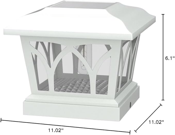 VOLISUN Solar Post Cap Lights Outdoor 8Pack, with Edison LED Bulbs, 2 Brightness Setting, Fence Post Lights Solar Powered for Garden Fence Deck Mailbox Yard Porch, Fits 4x4 6x6 Posts(Slate White)