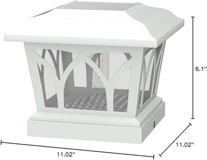 VOLISUN Solar Post Cap Lights Outdoor 8Pack, with Edison LED Bulbs, 2 Brightness Setting, Fence Post Lights Solar Powered for Garden Fence Deck Mailbox Yard Porch, Fits 4x4 6x6 Posts(Slate White)