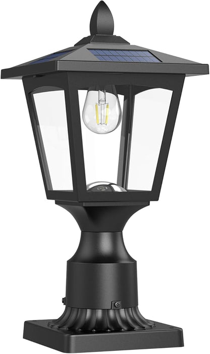 Greluna Solar Post Lights Outdoor, Solar Lamp Post Lights for Pathway, Driveway, Front/Back Door, Pack 1