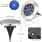 16-Pack Blue In-Ground Solar Lights, Flat LED Landscape