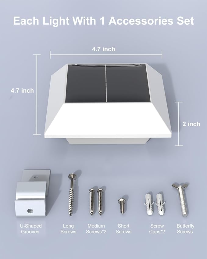 8-Pack Warm White Solar Dock Lights, Outdoor LED