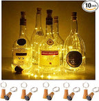 Wine Bottle Cork Fairy Lights 10-Pack, Solar LED