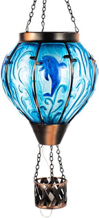 Rustic Hanging Solar Lanterns for Outdoor, Waterproof LED