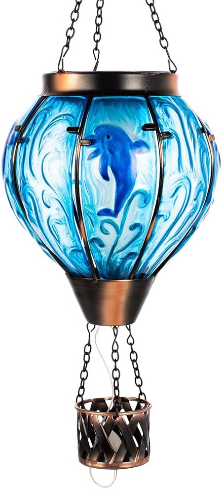 Rustic Hanging Solar Lanterns for Outdoor, Waterproof LED