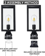 Outdoor Post Lighting Fixture, Black Weatherproof Post Light