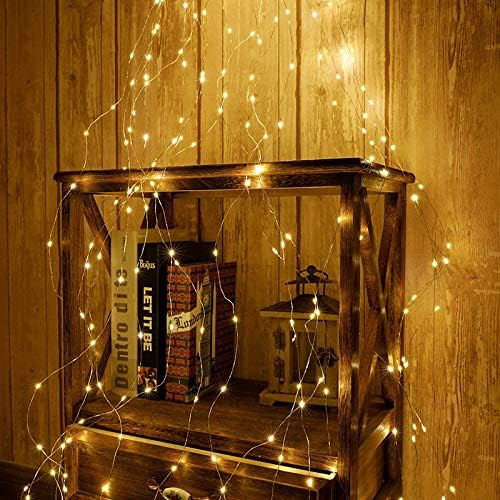 1Pack Waterproof Waterfall String Lights Decorative Twinkle Starry Lights,8 Modes with 10 Strands 250 LEDs Battery Operated Branch Lights with Remote Timer for Garden Outdoor