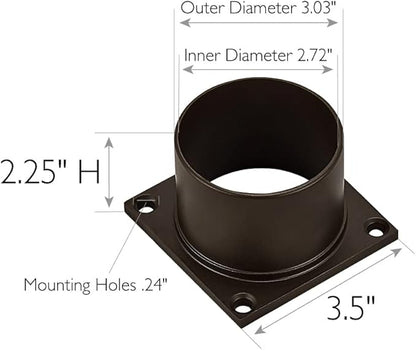 Design House 588004-BRZ Standard 3-Inch Fitter Outdoor Pier Base Accessory Mount Post Light Base for Deck Porch Patio Aluminum Bronze