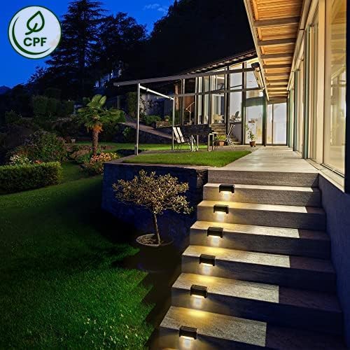 24-Pack Solar Stair Step Lights, Warm White Waterproof