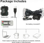 100 LED Christmas Twinkle Lights, 33ft Waterproof for Patio