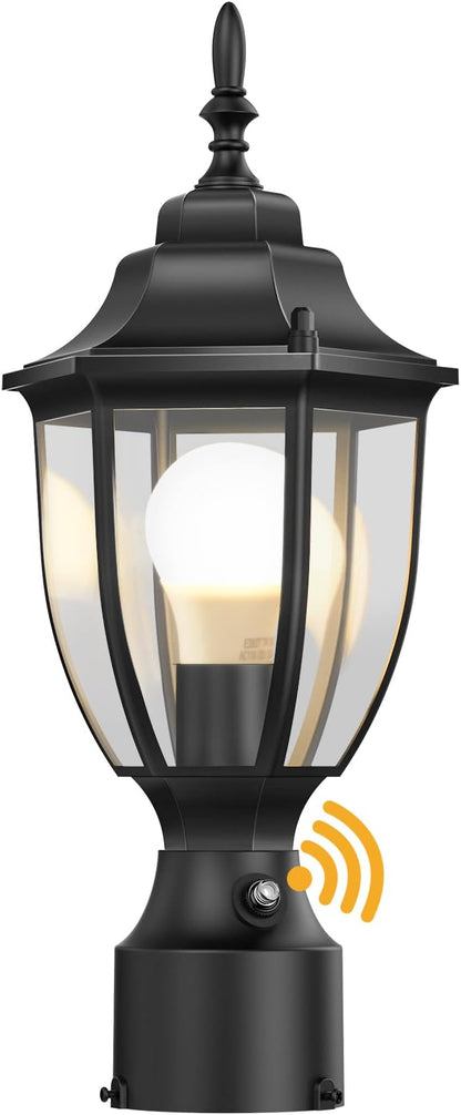 Lamomo Dusk to Dawn Outdoor Post Lights, Waterproof Aluminum Lamp Post Light Fixture, Lamp Posts Outdoor Lighting Pole Lantern for Yard Patio Pathway Garden