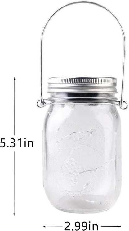 Solar Fairy Lantern for Garden Decorations, Christmas Decorations Lights Hanging Lamp Frosted Glass Jar for Home Yard Patio Lawn Party Decor Mothers Day Gifts for Woman Mom Grandma(Multicolour)