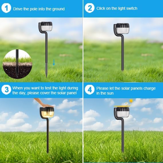 Solar Yard Spotlights 2-Pack, LED
